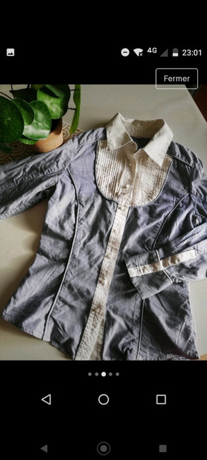 Chemise Pepe jeans rayée bleue et blanche - photo numéro 5