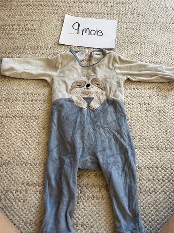 Pyjama velour 9 mois