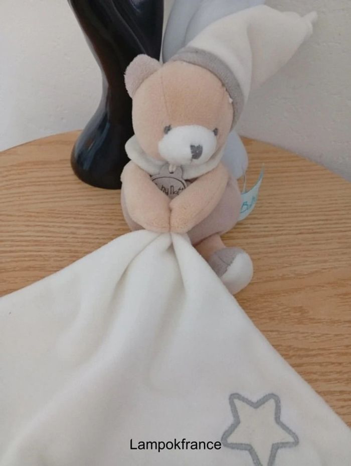 Peluche ours beige blanc écru babynat doudou ours - photo numéro 2