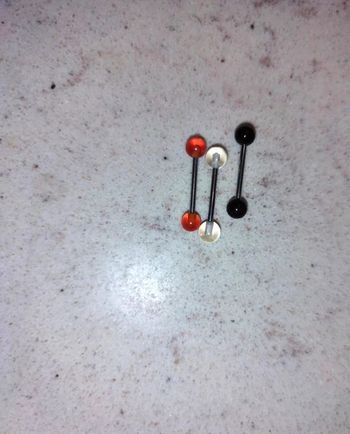 lot 4 / 3 piercings langue acier chirurgical et acrylique