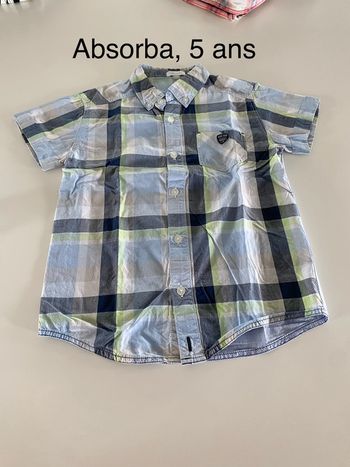 Chemise carreaux bleus Absorba 5 ans