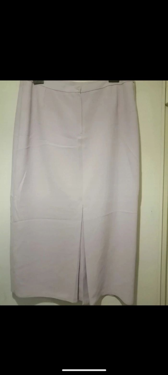 Magnifique jupe vintage longue lilas Mésange. Taille 52