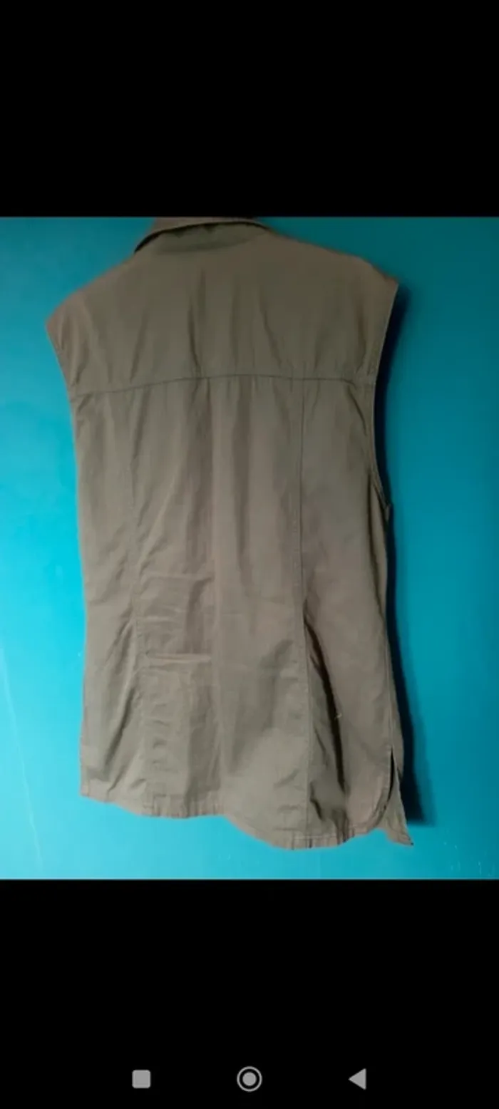 Veste sans manche kaki style militaire - photo numéro 4