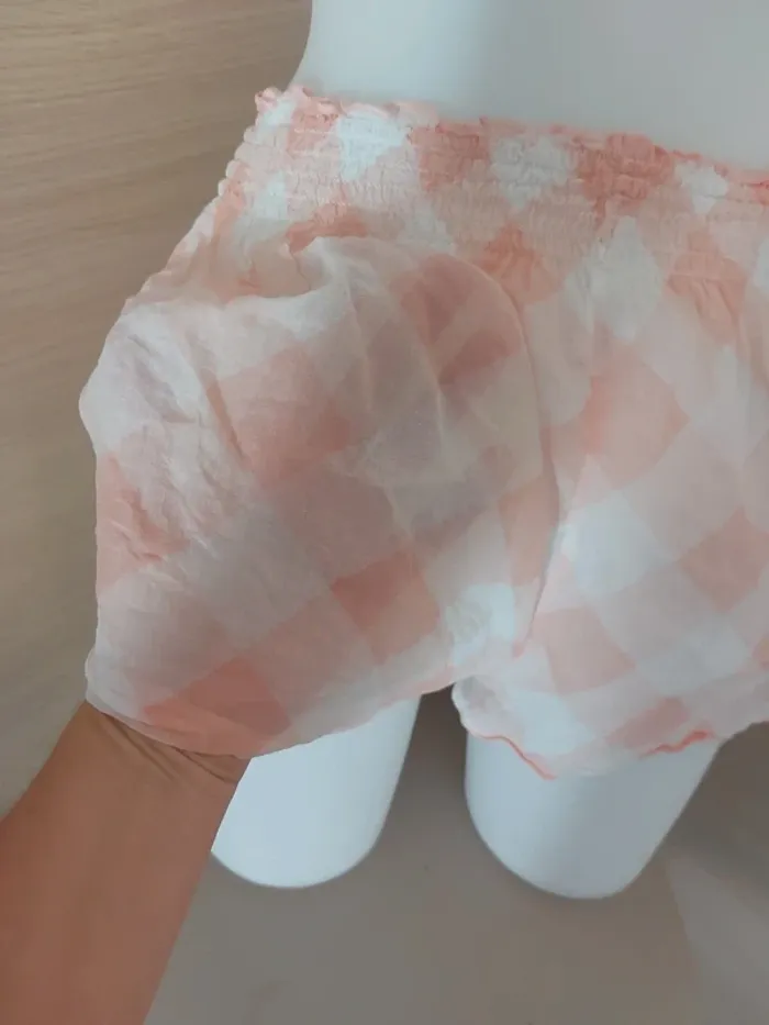 Shorty à carreaux rose et blanc - photo numéro 4
