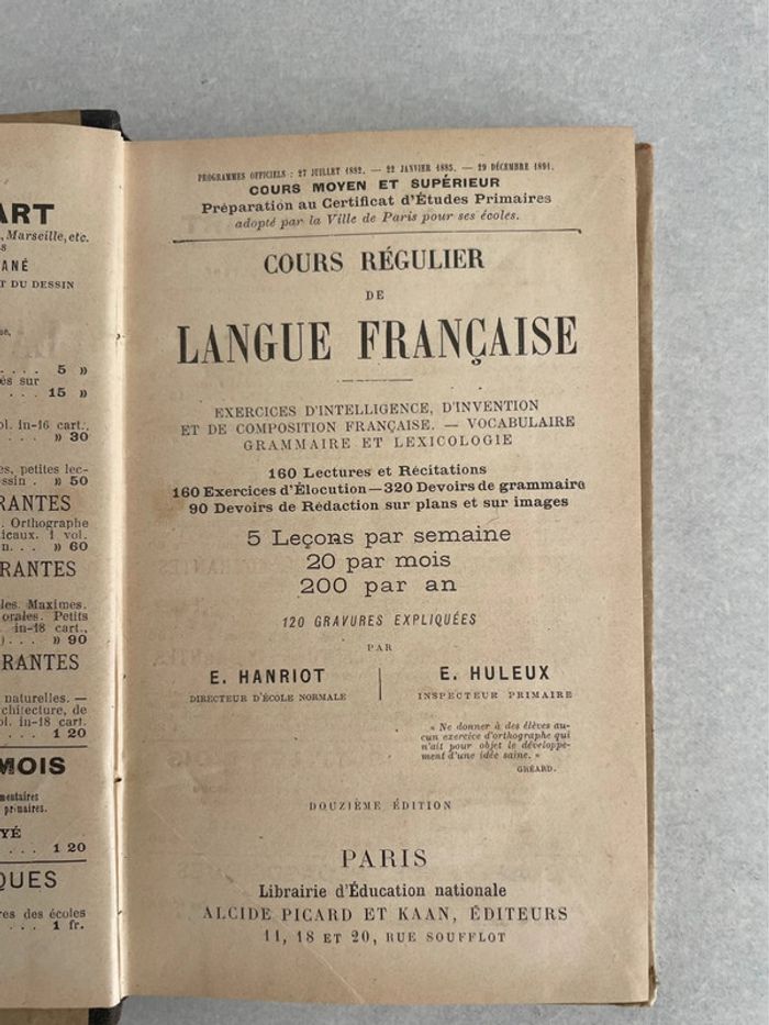 Langue française 1891 - photo numéro 3