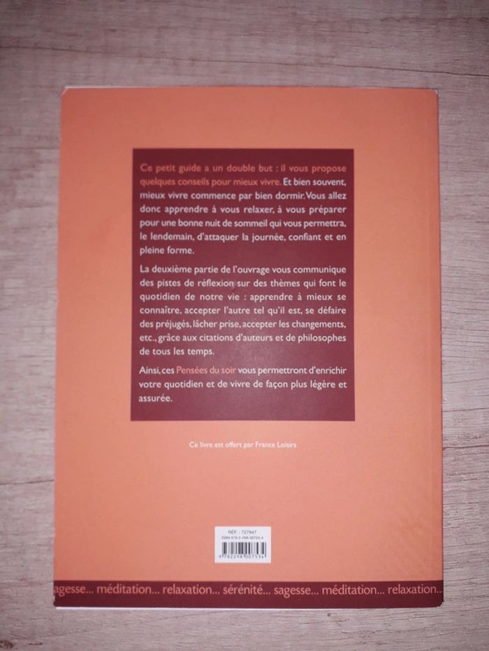 Livre Pensées du soir - photo numéro 2