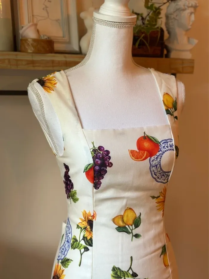 Robe d’été courte à imprimé agrumes – Dos ouvert – Taille XS - photo numéro 4