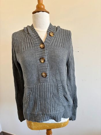 Pull à boutons gris Tommy Hilfiger