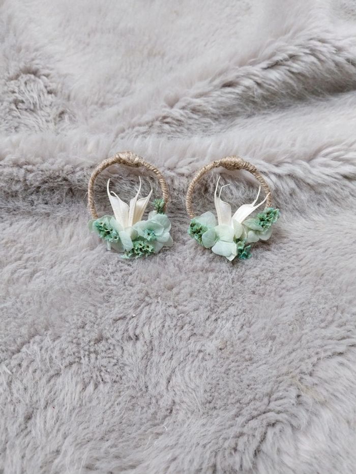 Boucles d'oreilles fleurs séchées - photo numéro 2