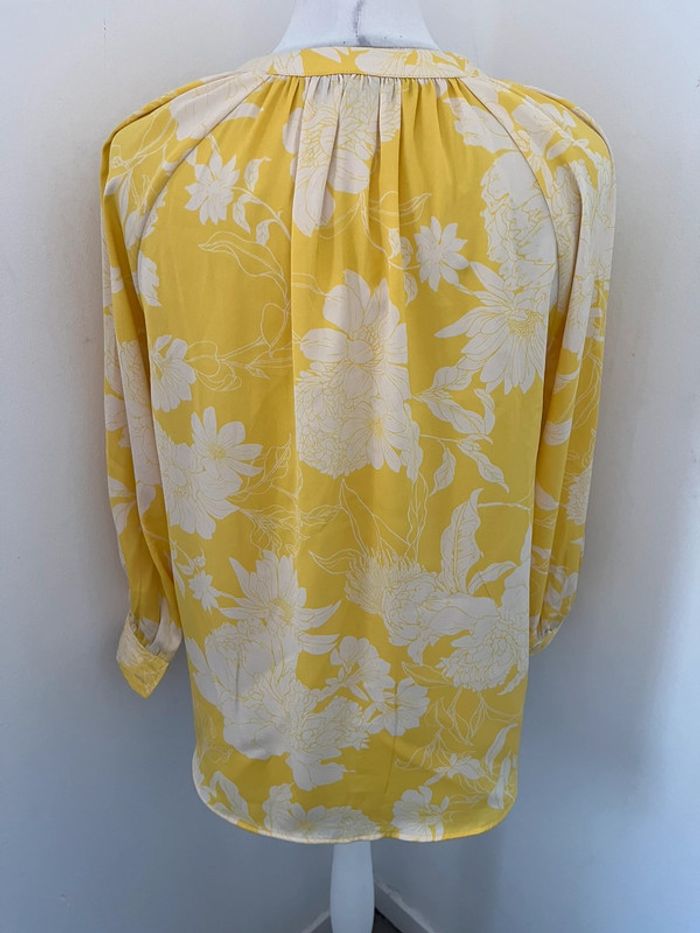 Blouse oversize jaune à fleurs H&M XS - photo numéro 5
