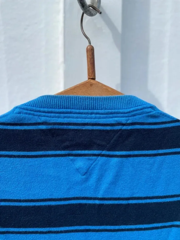 V-Neck Knit Pullover pull Tommy Hilfiger Mens XL Pima Cotton blue - photo numéro 7