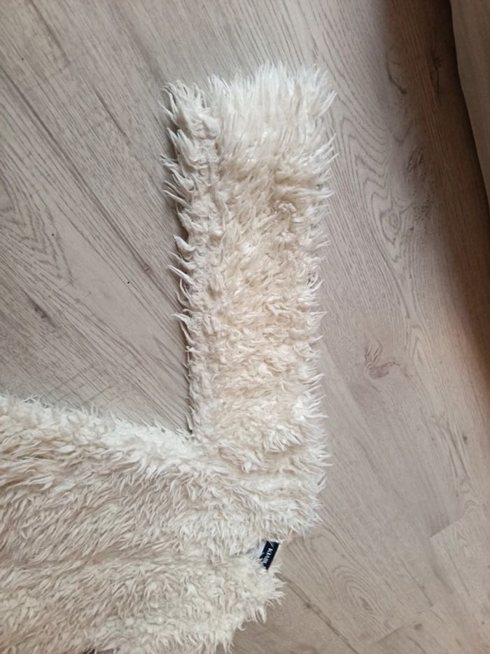 Veste Gilet 8 ans écru crème ille effet poilu fermeture éclair - photo numéro 5