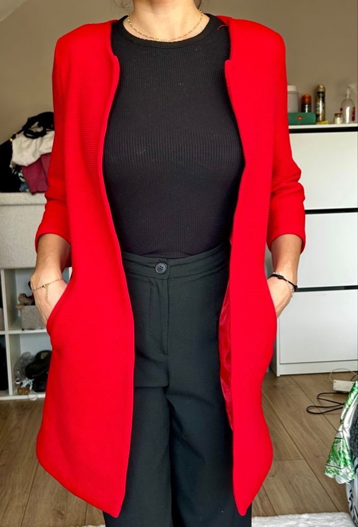 Veste rouge col rond - photo numéro 5