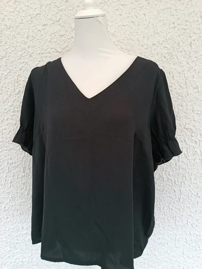Blouse manches courtes dos nu Shein curve taille XL noir