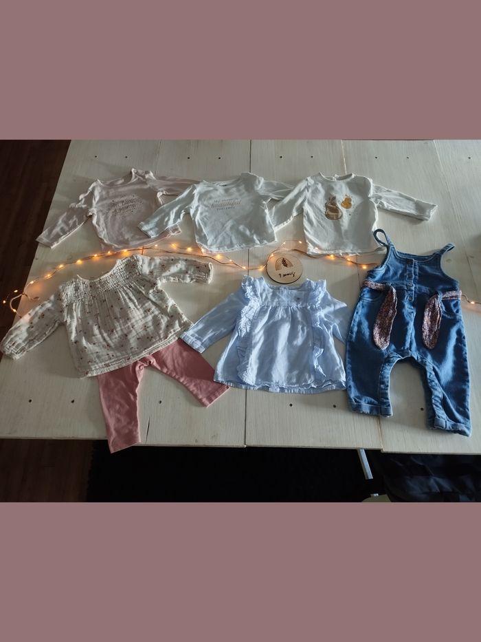 Lot de 7 vêtements bébé fille 9 mois – Kiabi 🌸👶