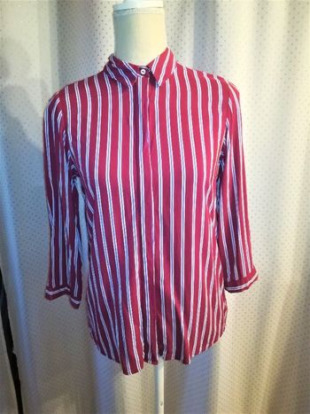 Chemise Stradivarius rayée bordeaux, taille S, TBE!