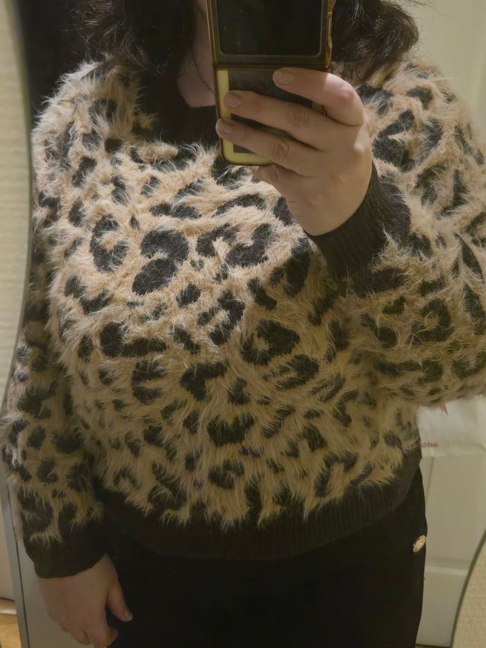 Pull duveteux léopard T.S >44 H&M neuf - photo numéro 5