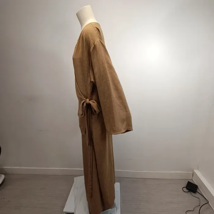 Robe longue - Marron - Modeste - New Collection - Fabriqué en Italie imitation Lin - 42 estimée - photo numéro 3