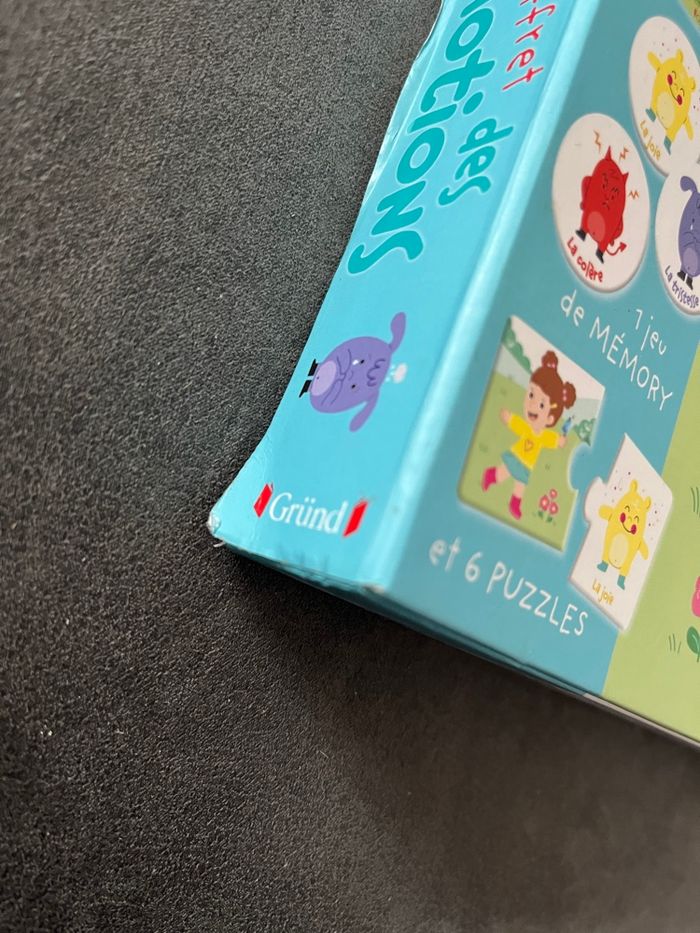 Jeu mon coffret des émotions grund livre memory puzzle - photo numéro 2