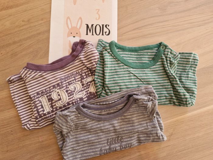 Lot de 3 t-shirts manches longues 3 mois