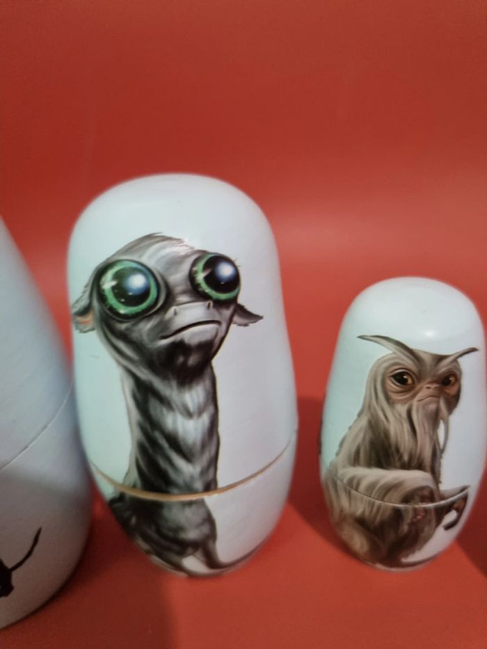 matriochka animaux fantastiques en bois - photo numéro 3