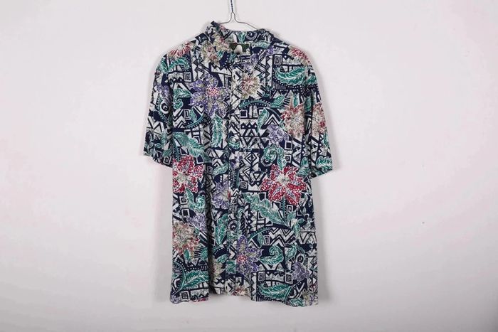 Chemise Hawaïenne vintage 90's en coton léger motif tribal (#250023) - photo numéro 6