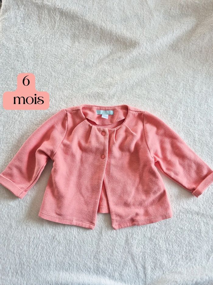 Gilet rose obaibi 6 mois
