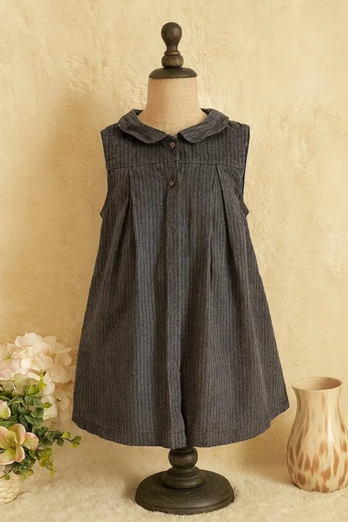 🖤🩶Très belle petite robe fille - style vintage chic col Claudine  fille 3ans TBE 🖤🩶