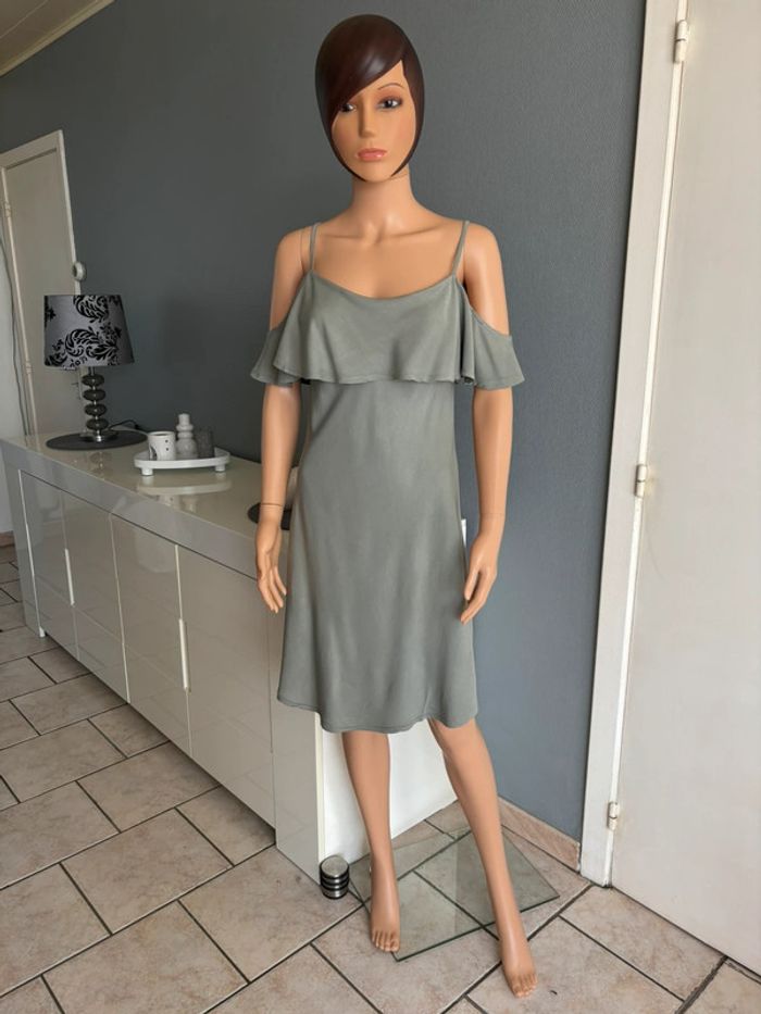 Robe fluide kaki/gris