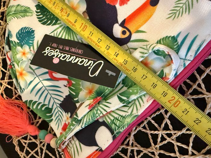 Trousse de toilette en tissu floral toucan - photo numéro 4