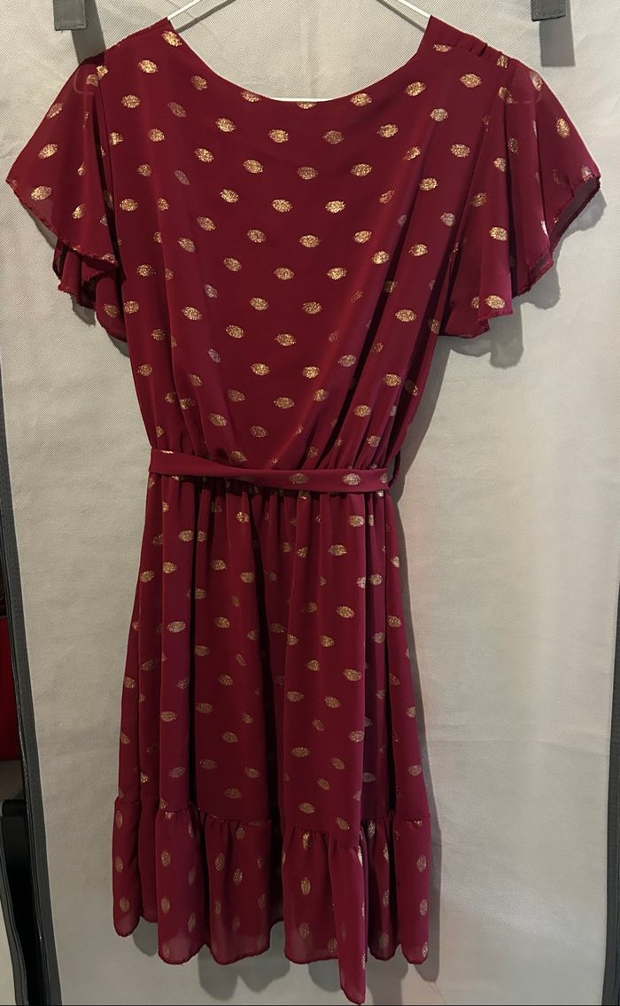 Robe bordeaux et doré - photo numéro 2