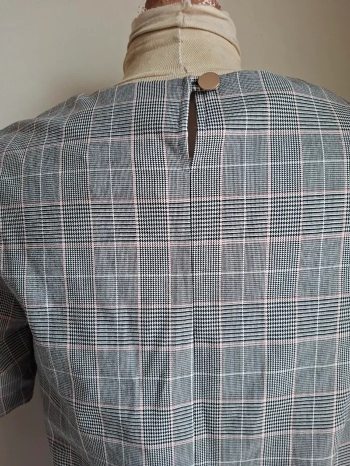 Robe grise à carreaux- coupe droite et élégante, Camaïeu neuve, taille 40 - photo numéro 5