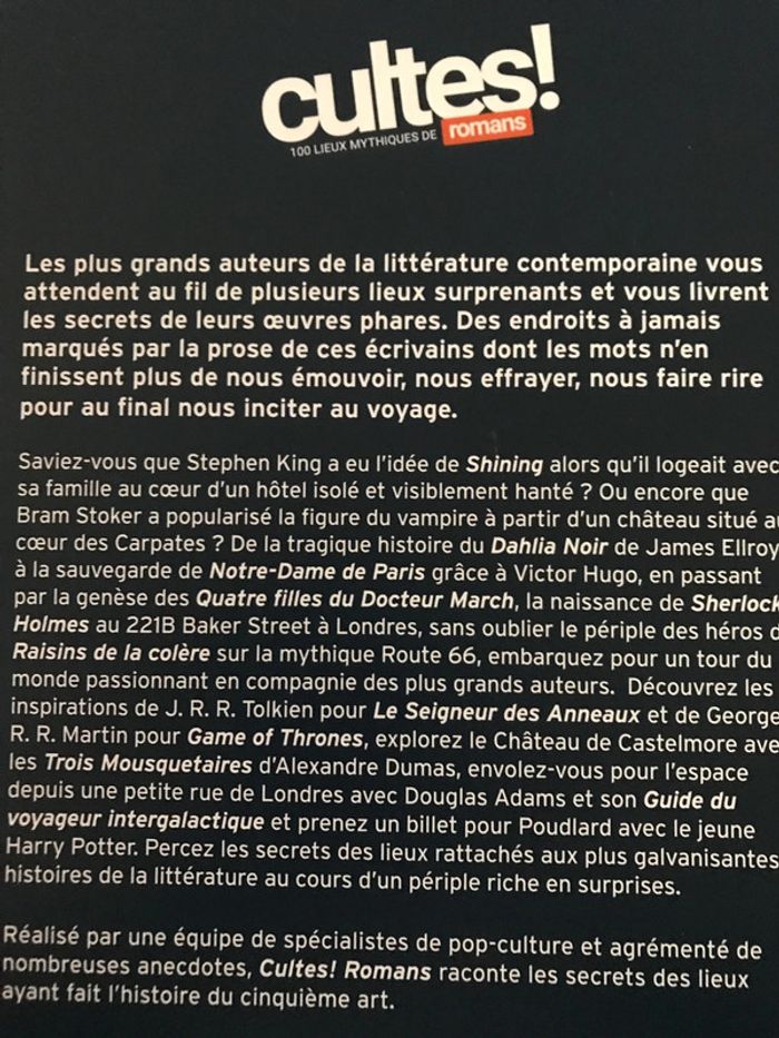 Livre 100 lieux mythiques de romans - photo numéro 3