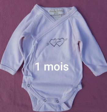 body manches longues fille - cœur en strass - Frenchy Yummy Paris - 1 mois