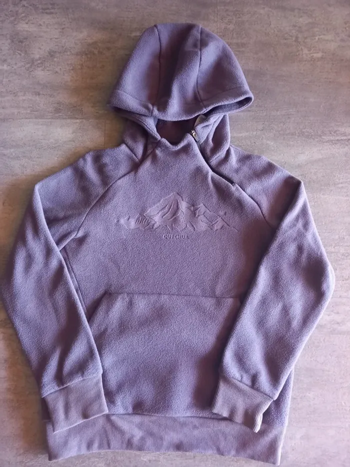 Sweat à capuche polaire garçon Queshua 8-9 ans.