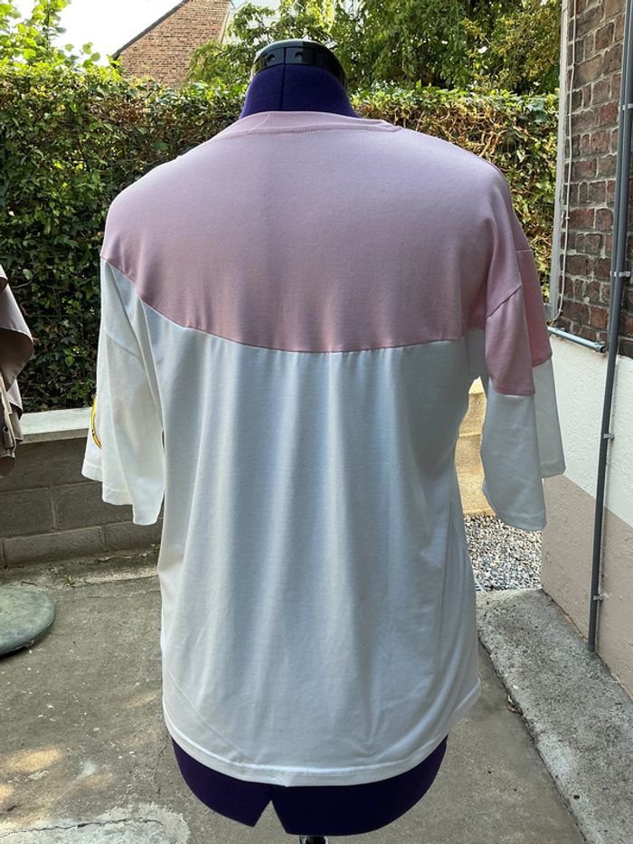 Tee-shirt  mignon rose et blanc motif lapin XXL - photo numéro 2