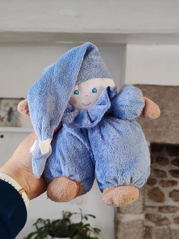 Doudou lutin ajena violet et bleu