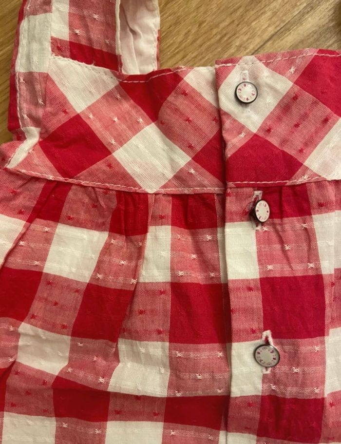 Robe carreaux framboise 6 mois - photo numéro 3