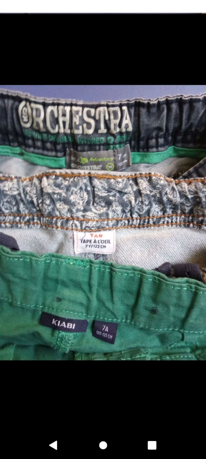 Lot de 3 bermudas garçon, mi saison, été , jean, vert, Kiabi, tao et orchestra 7 ans - photo numéro 3