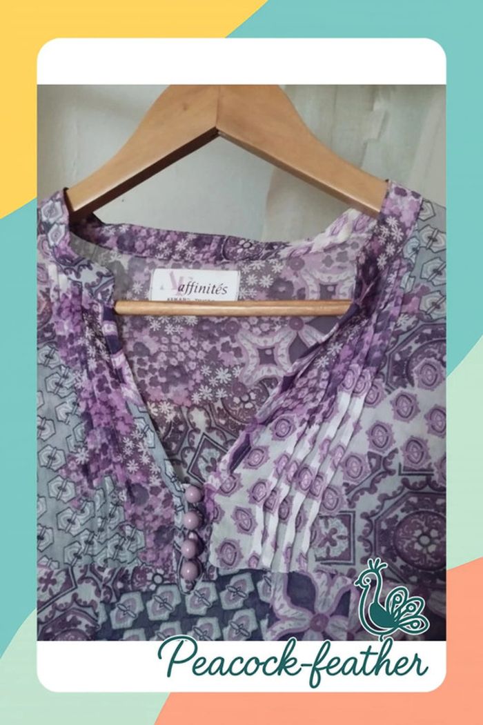 Blouse violette transparente T5 3/4 - photo numéro 2