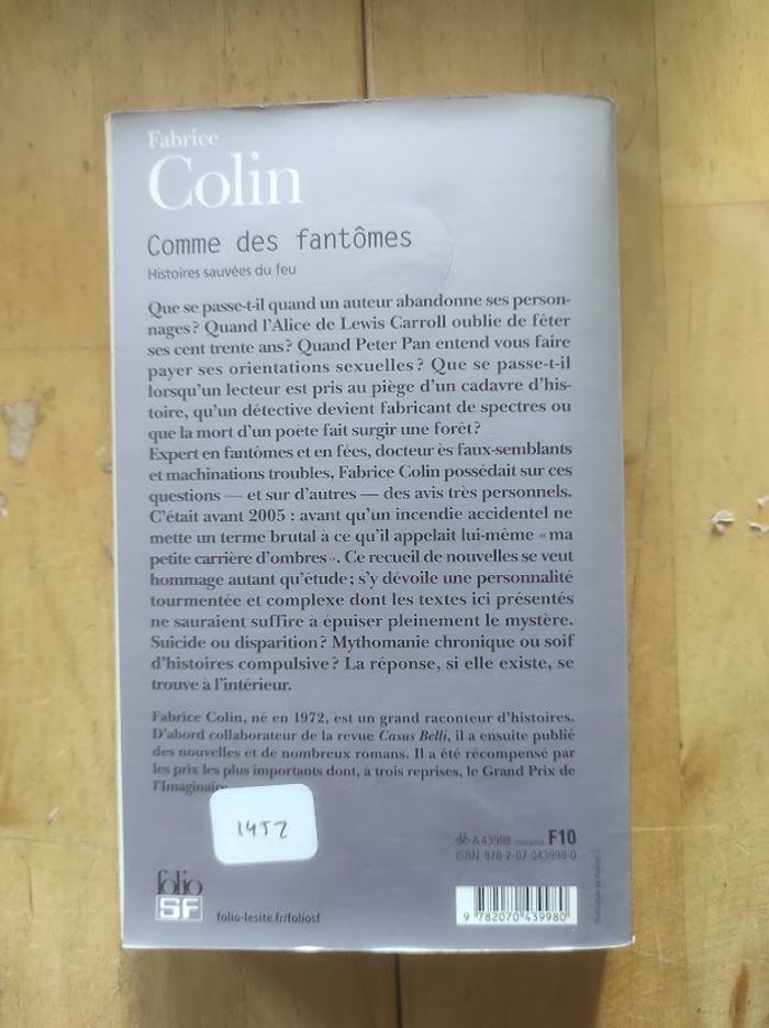 Comme des fantômes Fabrice Colin Folio SF 2011 - photo numéro 3