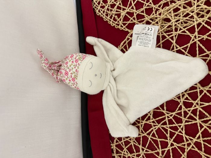Doudou plat lutin blanc à fleurs Du pareil au même DPAM - - photo numéro 4