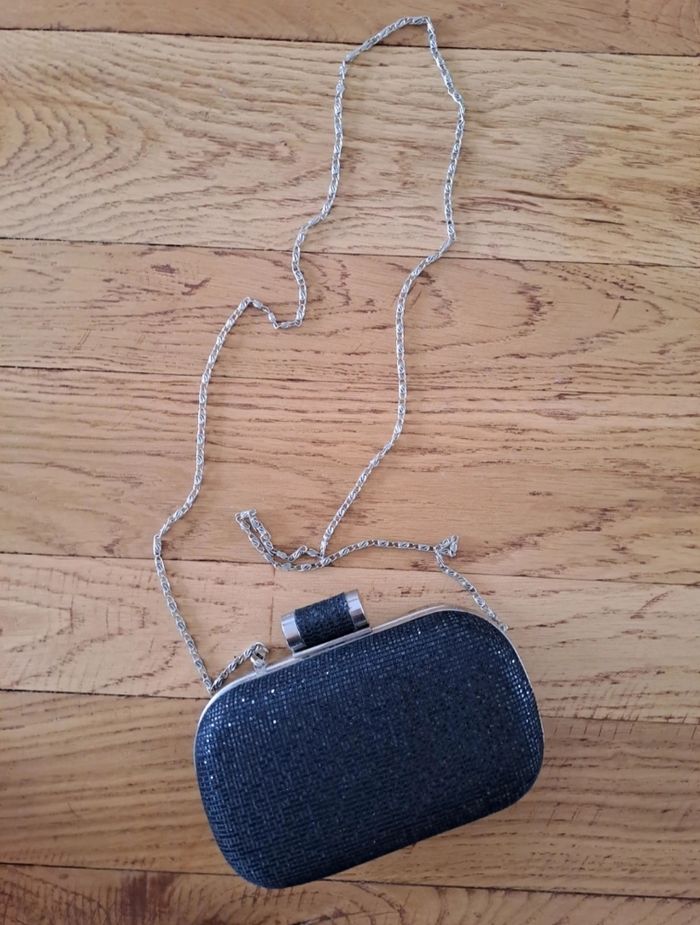 Clutch sac noir à paillettes - photo numéro 2