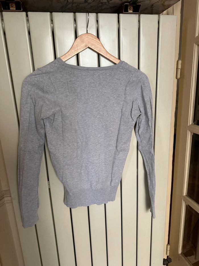 Pull col V coton Pimkie gris S - photo numéro 3