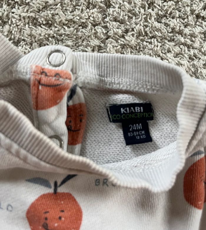 Pull sweat taille 24 mois Kiabi dessin orange - photo numéro 4