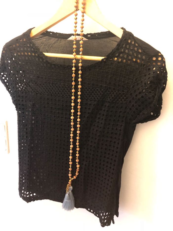 Tee shirt habillé original transparent naf naf taille M - photo numéro 2