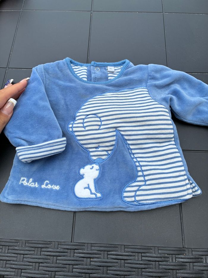 Pyjama bébé garçon 3 mois velour - photo numéro 2