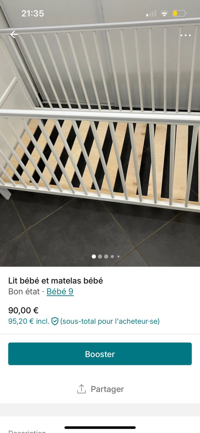 Lit bébé et matelas - photo numéro 5