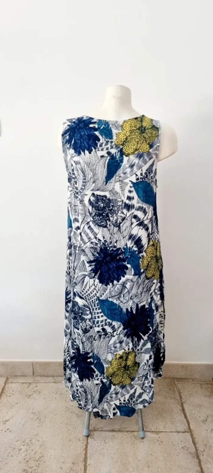 Robe desigual bleu blanche imprimé 42 - photo numéro 4