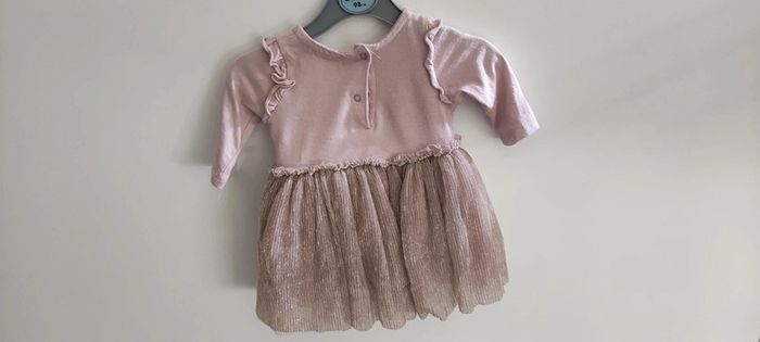 Robe bébé fille vieux rose avec tulle Vertbaudet 3 mois 60cm - photo numéro 2